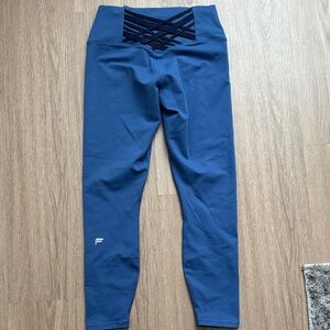 Fabletics Navy Blue High-Waist Crisscross Back Leggings